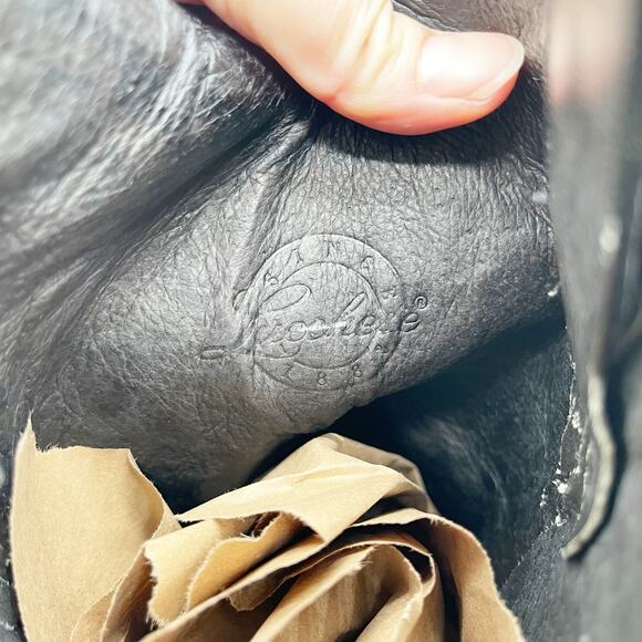 Lucchese Women's 10.5 Black Oklahoma Calfskin Studded Crystal Cowgirl Boots - Picture 9 of 11